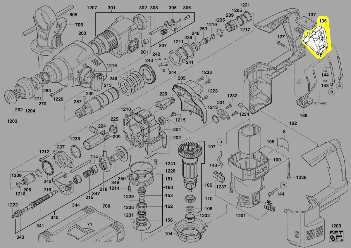 Interrupteur réf. 4931400353 AEG